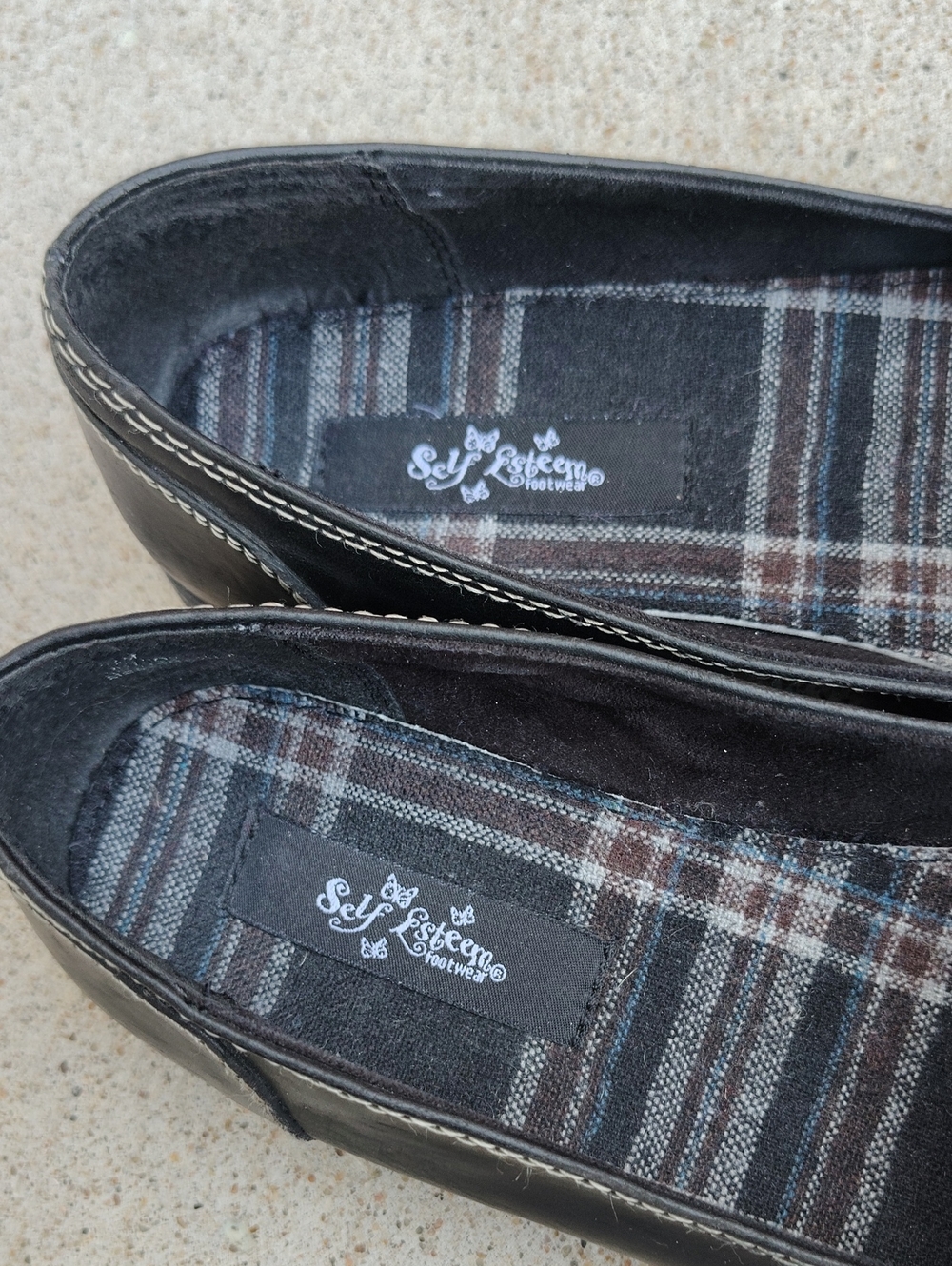 Vintage Self Esteem Plaid Mary Jane Chunky Heel Loafers Size 7.5 Y2K Grunge - Picture 9 of 16